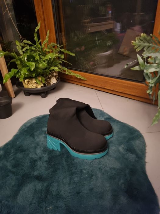 Kozaki nowe zielona podeszwa wkladka 24