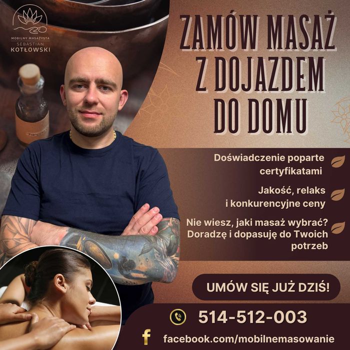 Masażysta/masaż  z dojazdem do pacjenta.