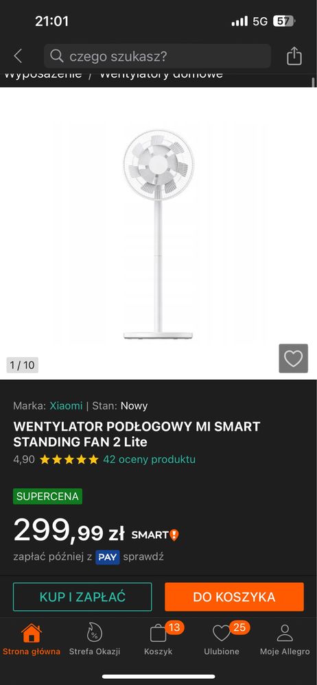 Wentylator Xiaomi smart standing lite 2