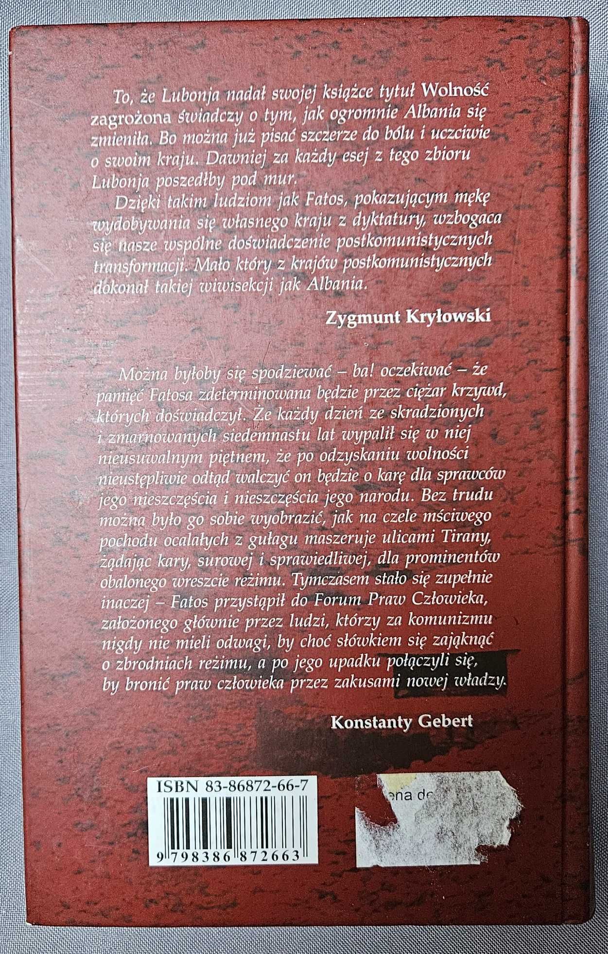 Albania wolność zagrożona - Fatos Lubonja, autograf unikat