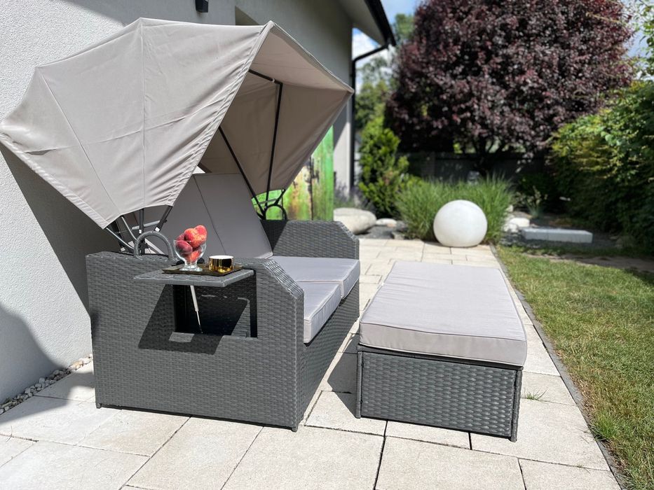 leżak leżanka CAPRI sofa pufa technorattan łóżko 2 kolory