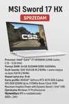 Laptop gamingowy MSI Sword 17 HX B14VGKG-017XPL z RTX 4070 + gratisy