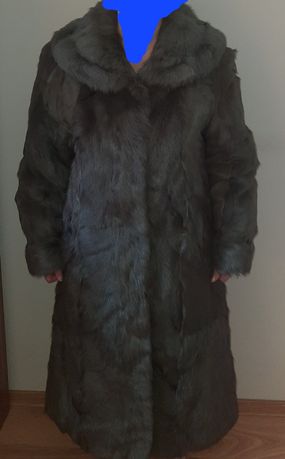 Prawdziwe futro na zime płaszcz PRL vintage