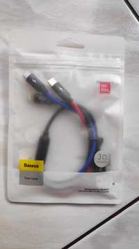 Baseus 3w1 kabel USB 30cm 100cm do telefonu MicroUSB - typu C - iPhone