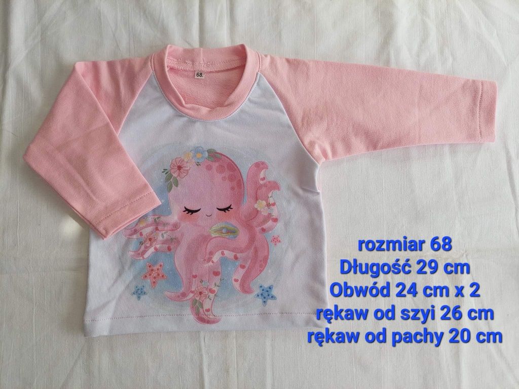 Różowa bluza z ośmiornicą dla dziewczynki r. 68