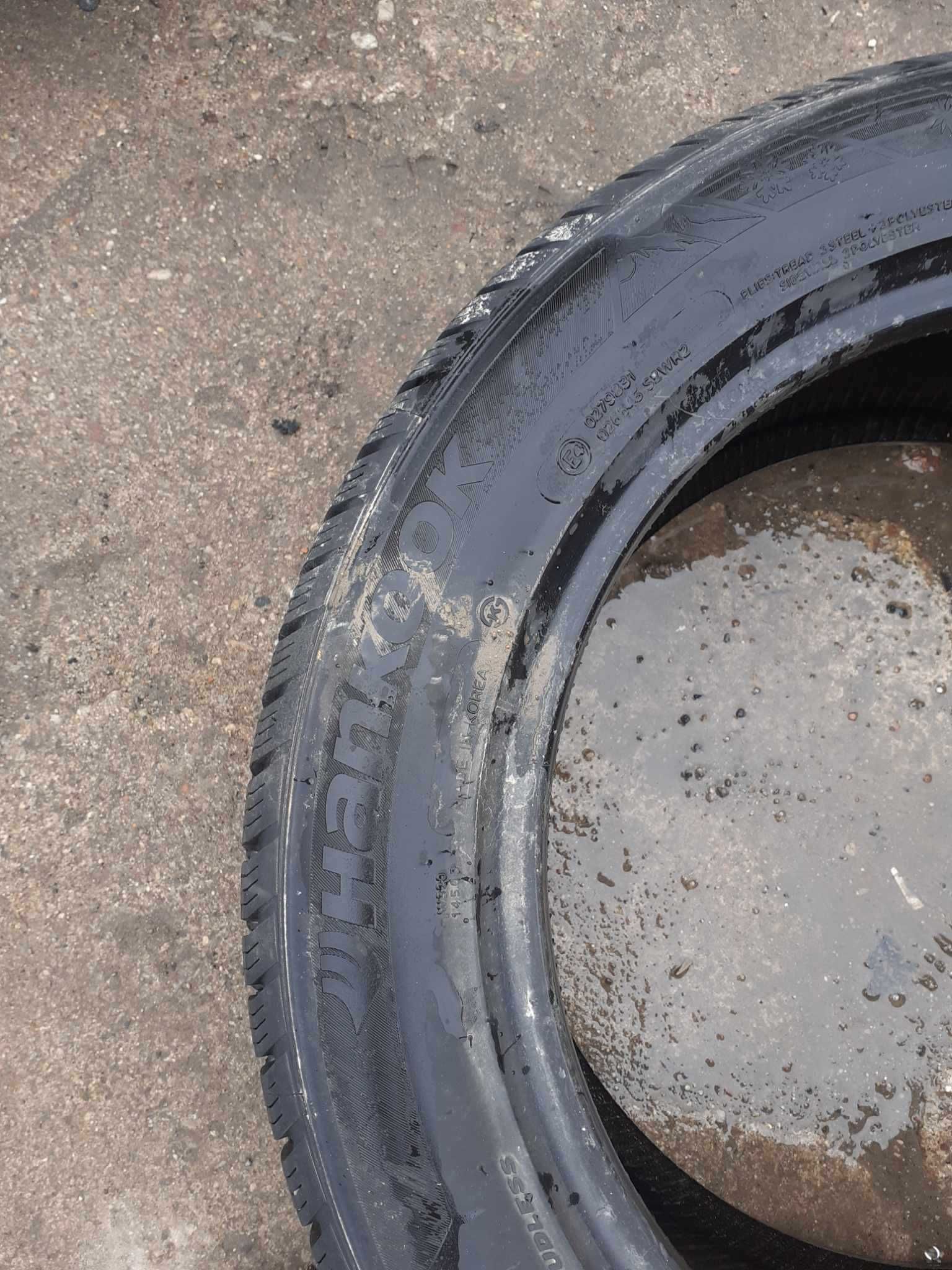 2x używane opony zimowe 225/55 R17 Hankook 6mm - możliwy montaż