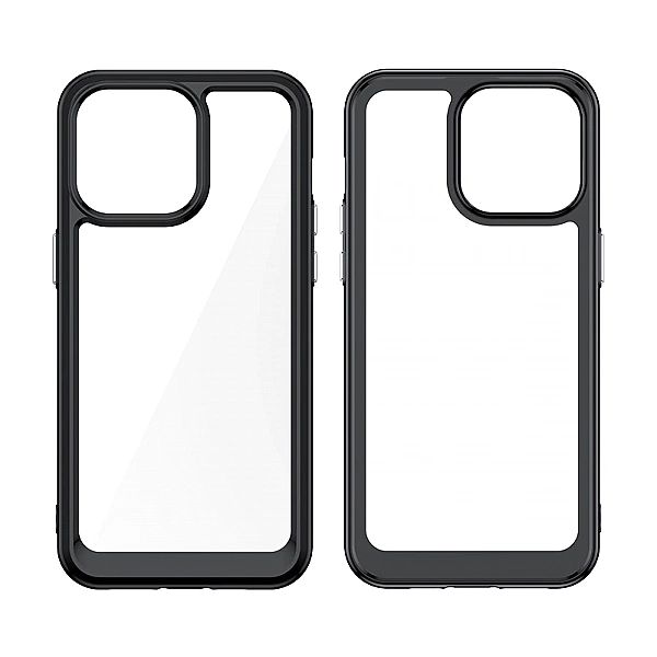 Wzmocnione etui z elastyczną ramką do iPhone 15 Pro Max Outer Space -