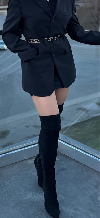 Замшевые ботфорды