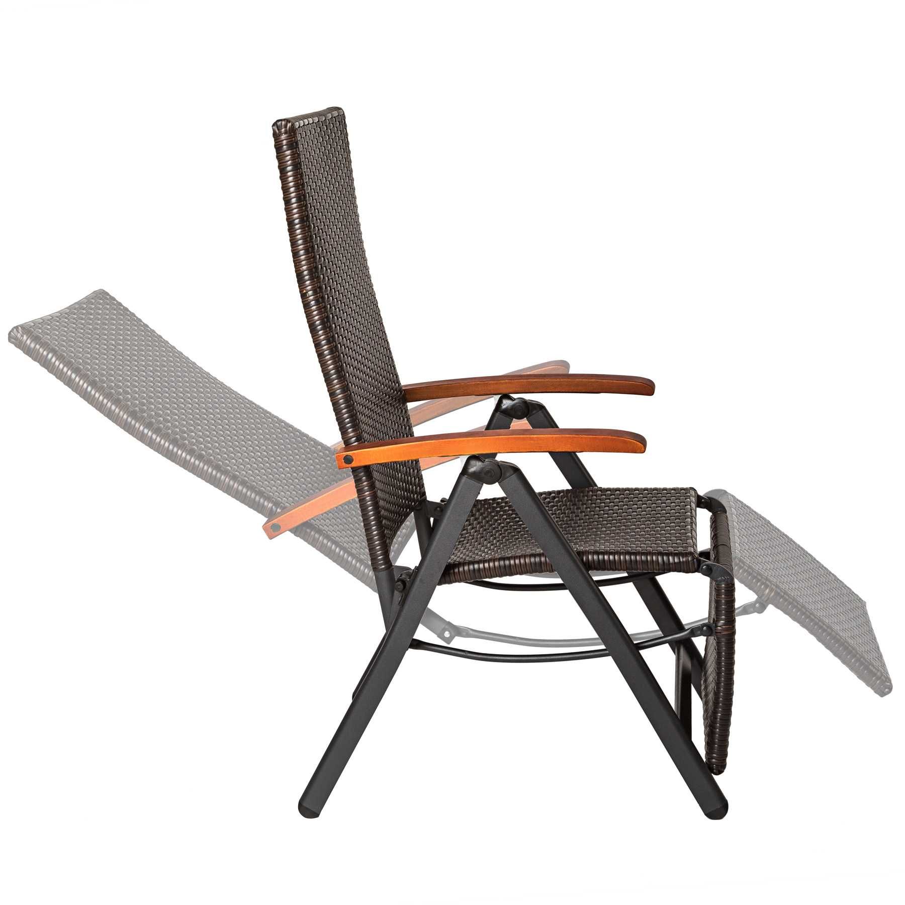 Fotel relaksacyjny z podparciem pod nogi brązowy/szary/natural  OUTLET