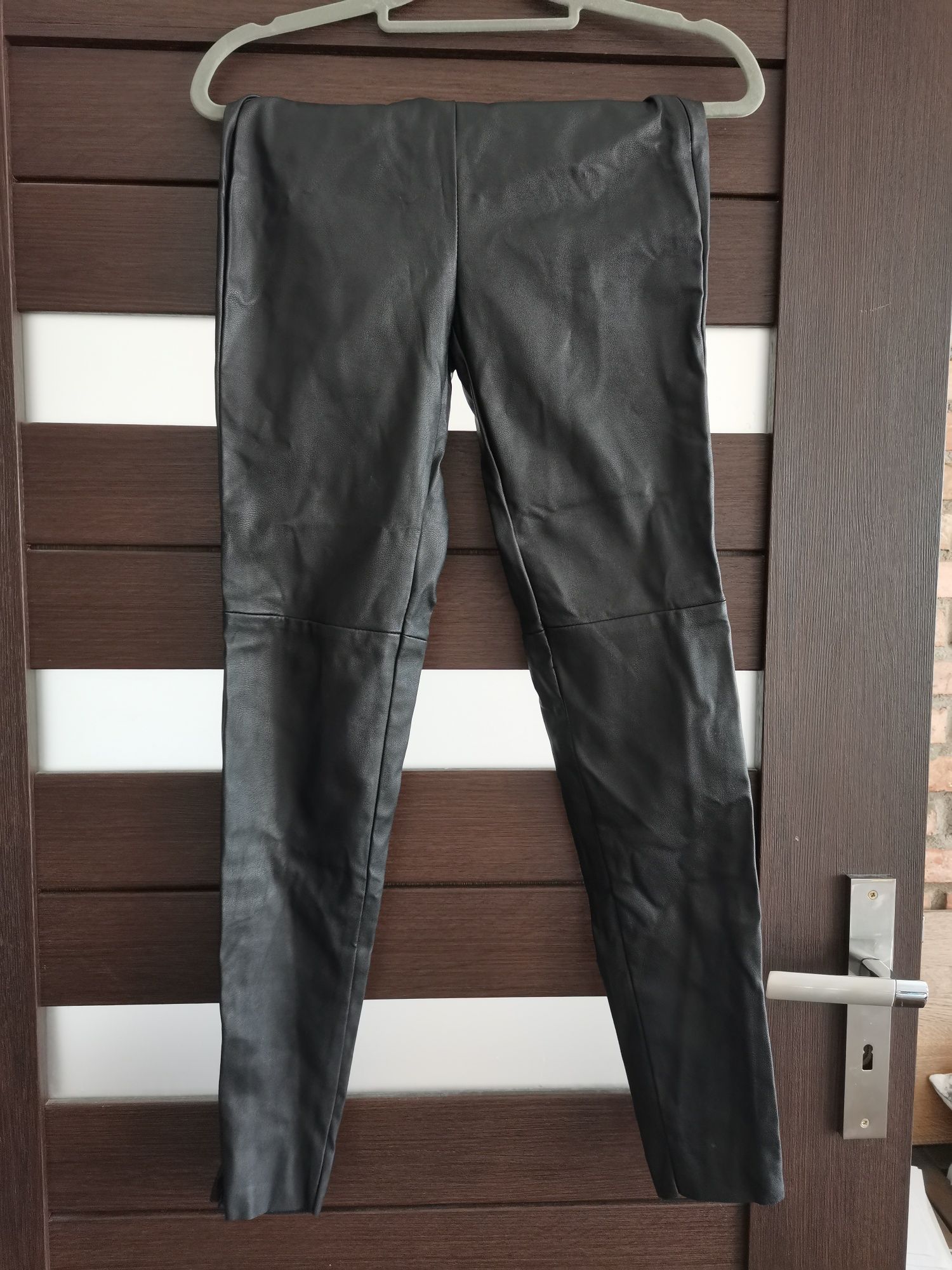 Spodnie skórzane Esmara 34/36  XS/S legginsy woskowane slim