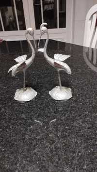 2 flamingos em ferro