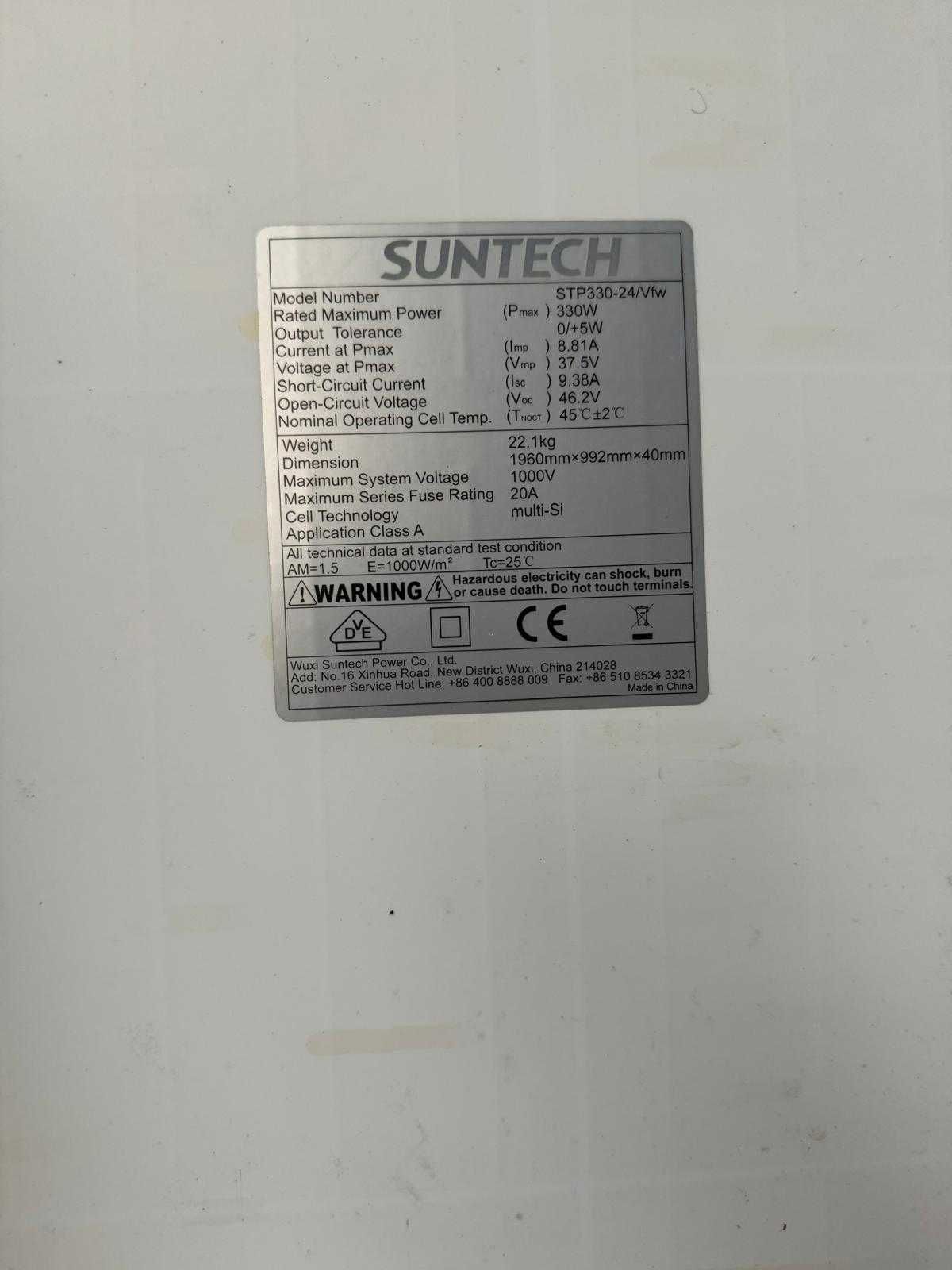 Używane panele fotowoltaiczne słoneczne Suntech 330W Nie kupuj odpadu!