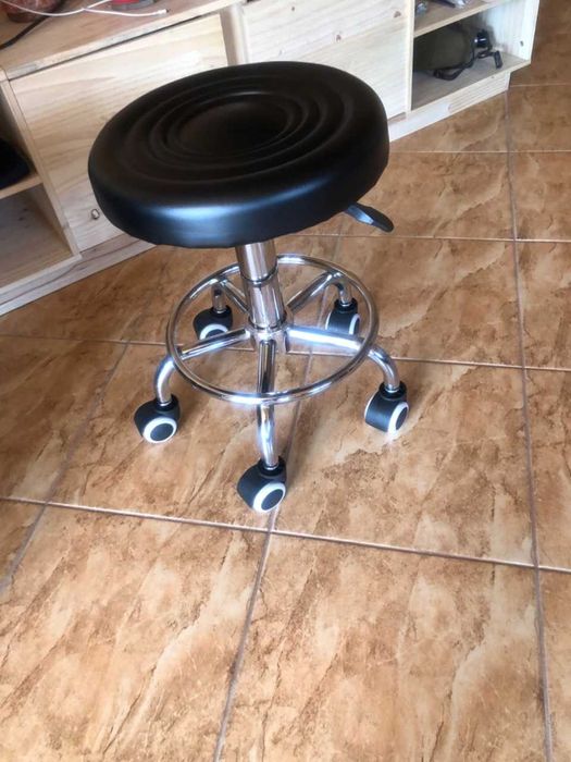 NOWY Hoker Krzesło Czarny Do Kuchni Barowy Taboret Fryzjerski Obrotowy