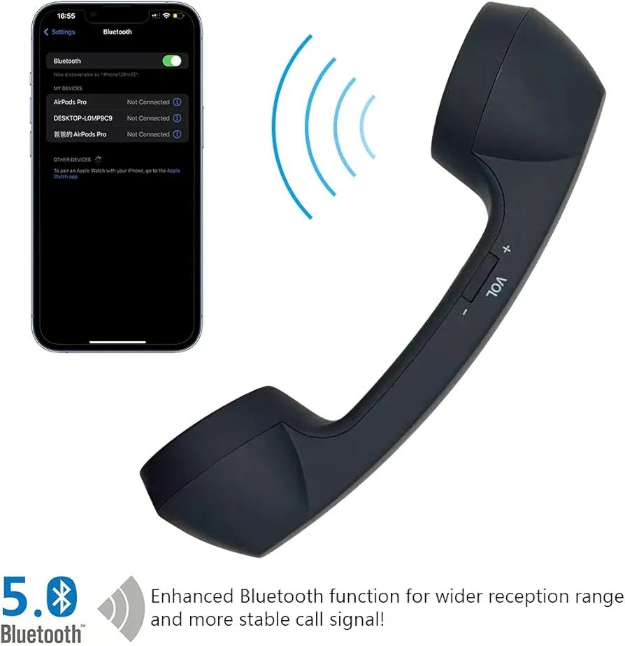 Słuchawka telefonu retro biała bluetooth nfxsl