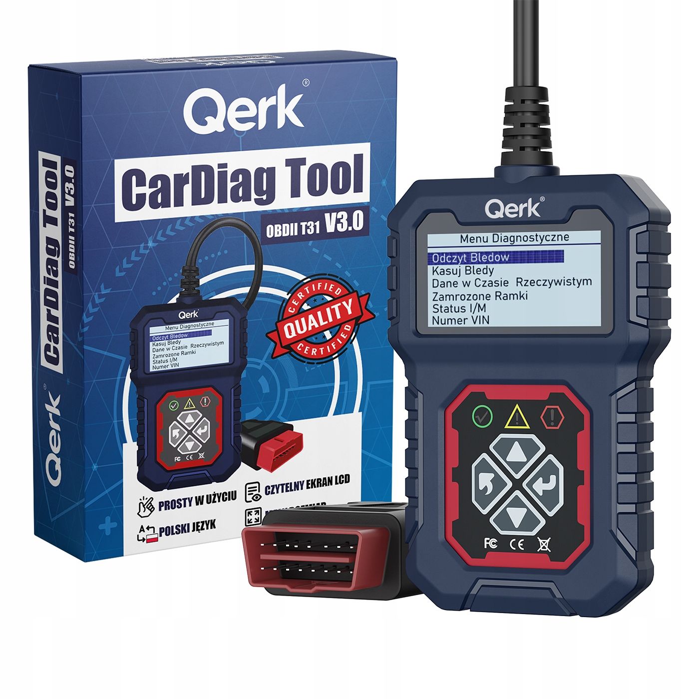 Interfejs Diagnostyczny Tester Obd2 kasowanie błędów odczyt VIN PL T31