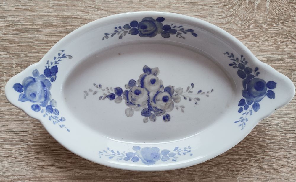 Ręcznie malowany półmisek Lubiana Inter American Porcelain z 1980