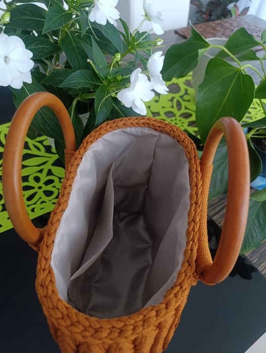 Torebka ręcznie robiona na szydełku "kłosek" Handmade