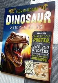 Dinosaur Sticker Atlas album z naklejkami mapą dinozaury po angielsku