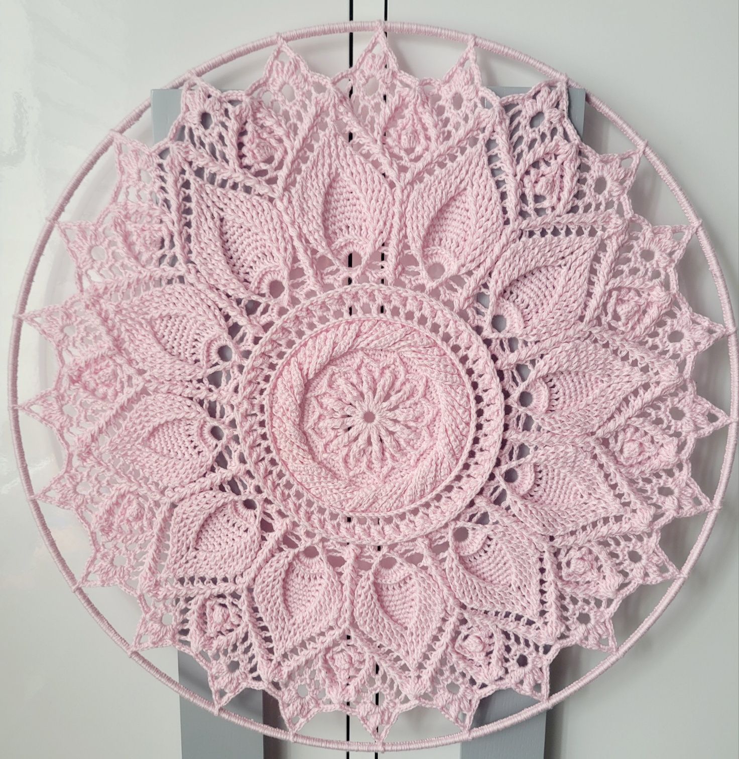 Mandala 40 cm, łapacz snów, tkanina dekoracyjna na sciane,