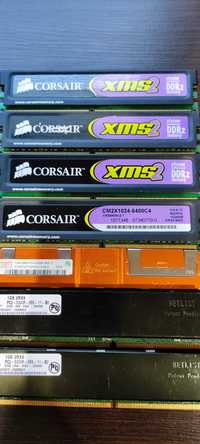 Pamięć RAM Corsair, Netlist, Hynix DDR2  1 GB 800 7 sztuk.