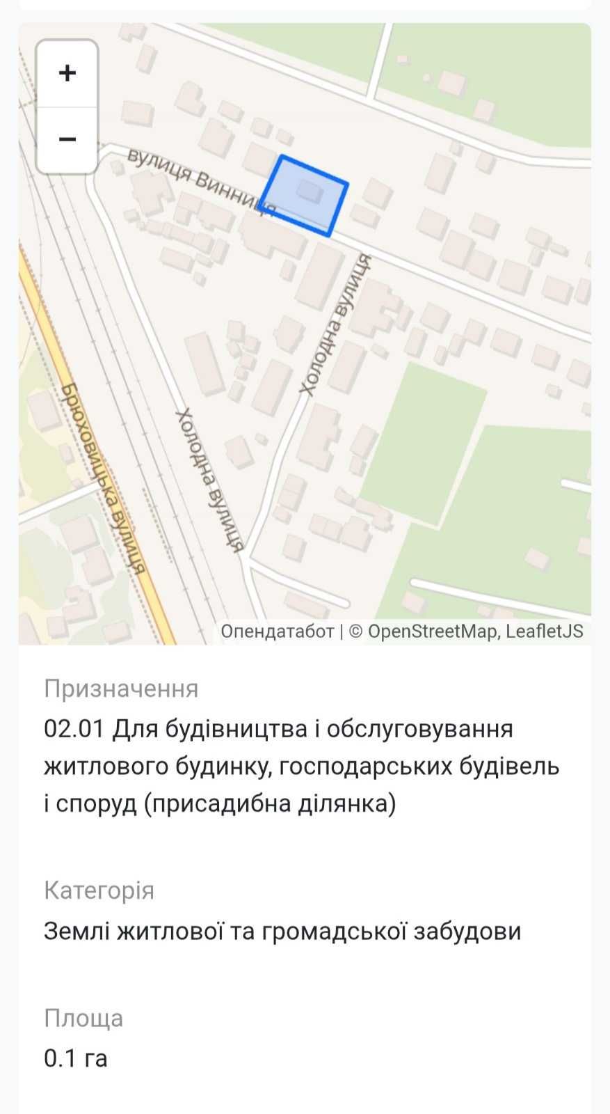 ділянка під будівництво вул. Винниця,  будинок під реконструкцію.