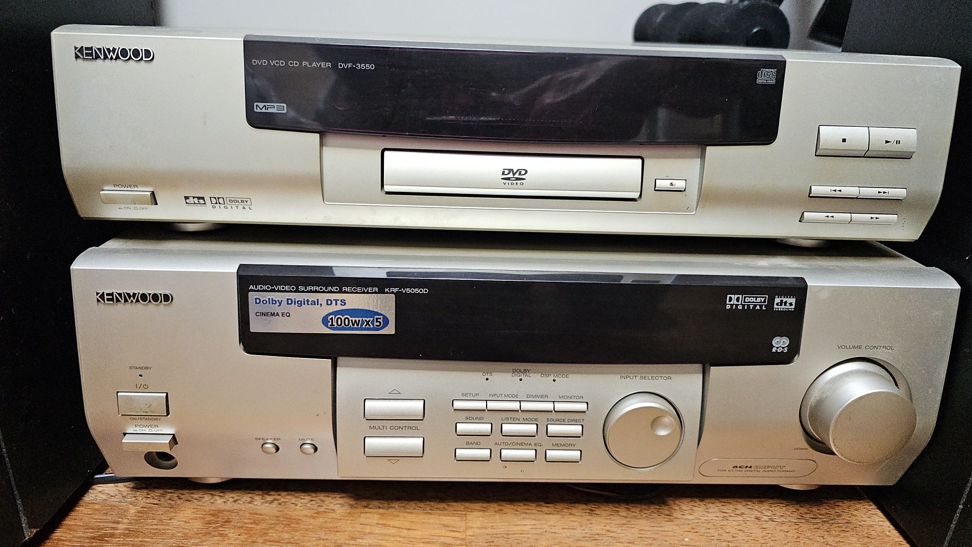 Wieża Kenwood amplituner krf 5050,cd DVF 3550, Pionieer 3drożne CS-777