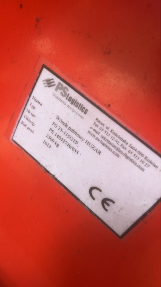 Wózek paletowy 2500kg