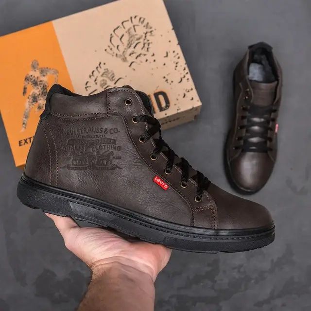 Мужские зимние ботинки Levi's Мужские зимние кожаные кроссовки Levi's