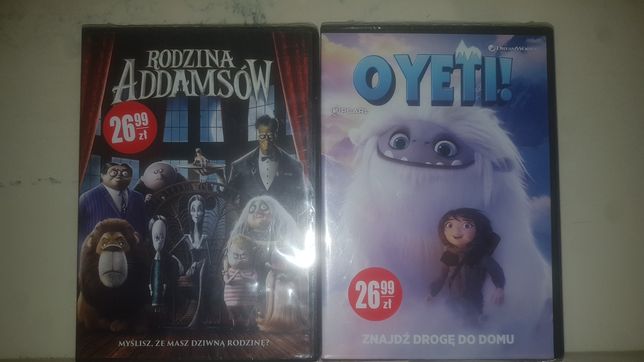 Sprzedam dwa nowe filmy na DVD  Rodzina Addamsów oraz Oyeti