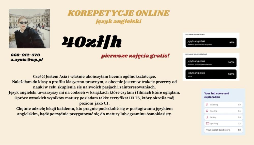 Korepetycje z języka angielskiego online
