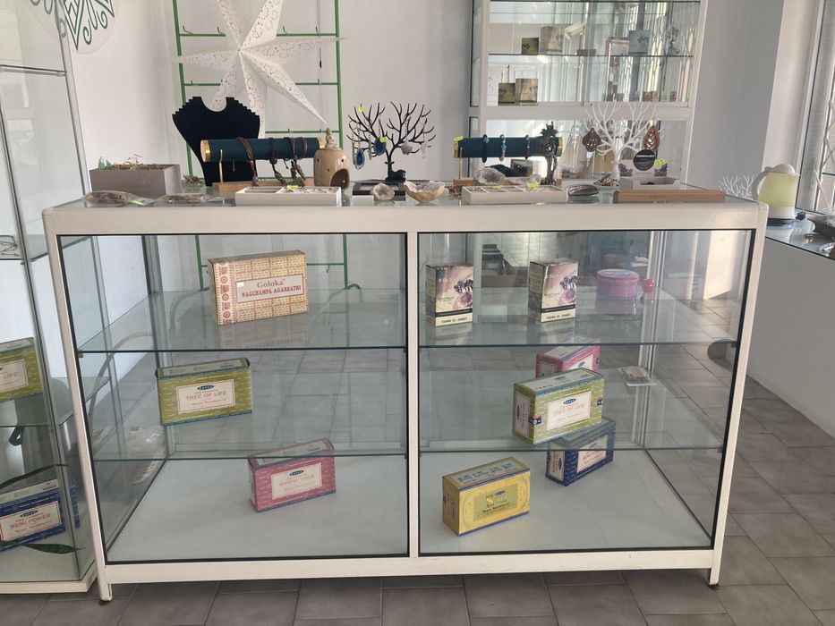 Vitrine Balcão Vidro e Aluminio Lacado