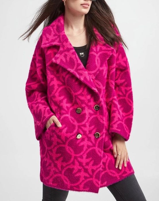 Płaszcz różowy monogram PINKO XS