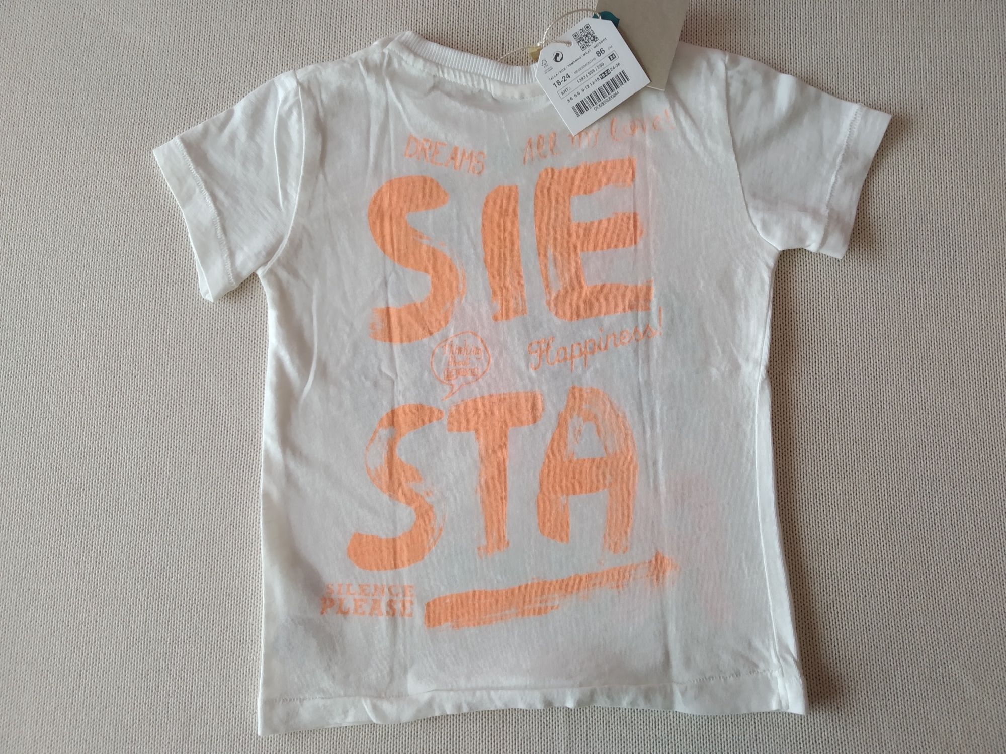 (NOVO, PORTES GRÁTIS) ZARA - T-shirt Com Mensagem - 18-24 meses