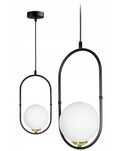 LAMPA sufitowa WISZĄCA szklana KULA Czarna ZŁOTA LOFT