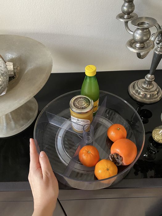 Taca obrotowa do lodówki, plastikowy okrągły pojemnik