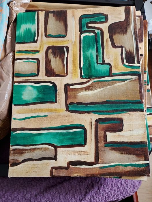 Quadros decorativos. Um grande e seis pequenos