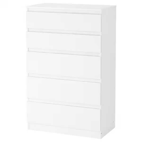 szafka nocna KULLEN Komoda, 5 szuflad, biały, 70x112 biała Ikea Nowa
