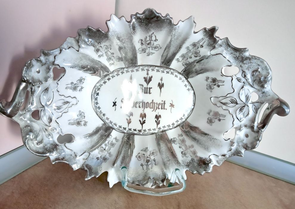 Stara porcelanowa misa Srebrne Gody