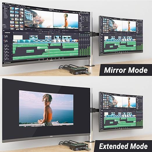 YOUTINGHDAV Przełącznik KVM USB 3.0 HDMI + DP dla 2 Monitorów 4K