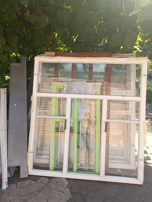 Продам вікна 140ш×150в дерево скло б/у