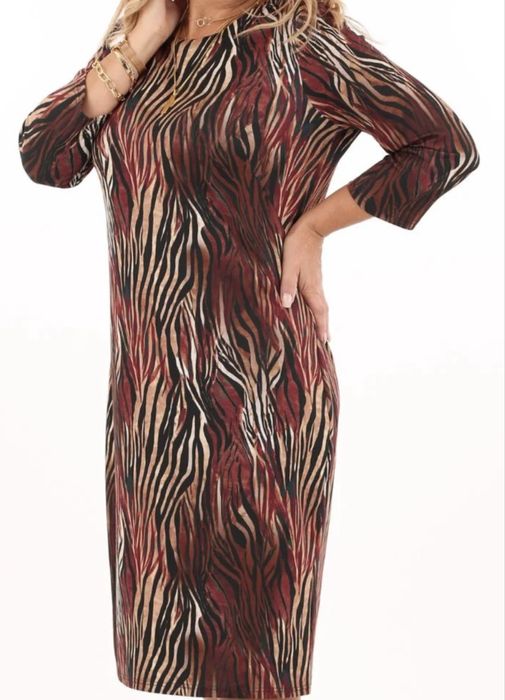 Sukienka do pracy idealna na jesień rozm 50 FemiModa