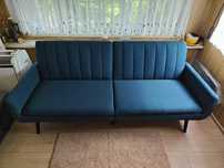 Stylowa wersalka/sofa rozkładana – kolor morski (turkusowy)