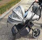 Wózek 2w1 Muuvo Quick 3.0 XL Black Chrome Steel Grey głęboko-spacerowy
