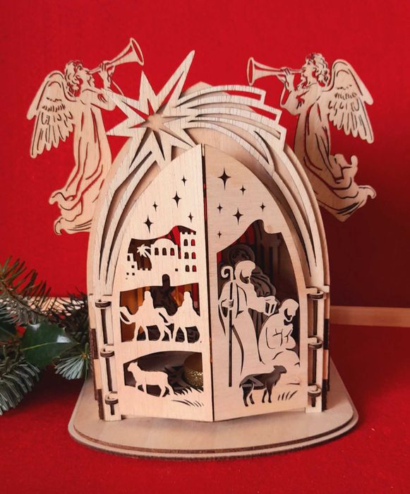 Presepio em madeira corte a lazer