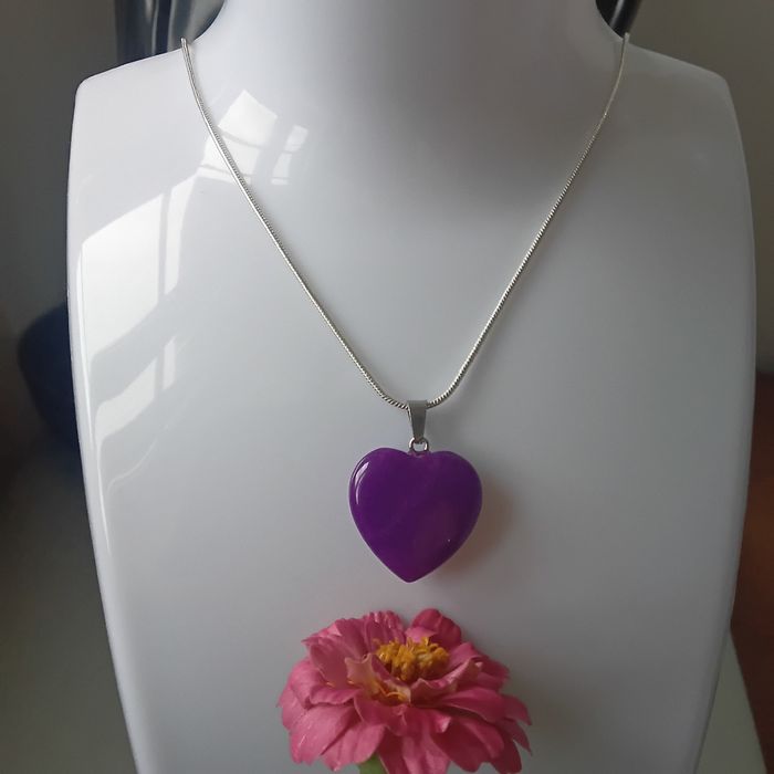 Fio em Prata com Quartzo Facetado em Forma de Coração