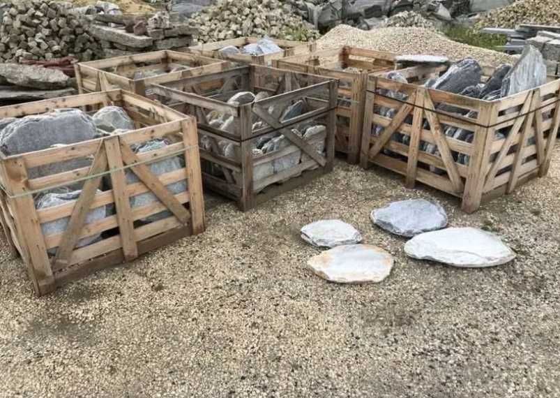 Szare Greckie Płyty Owalne Stepy do Ogrodu Akwarium Chodnik