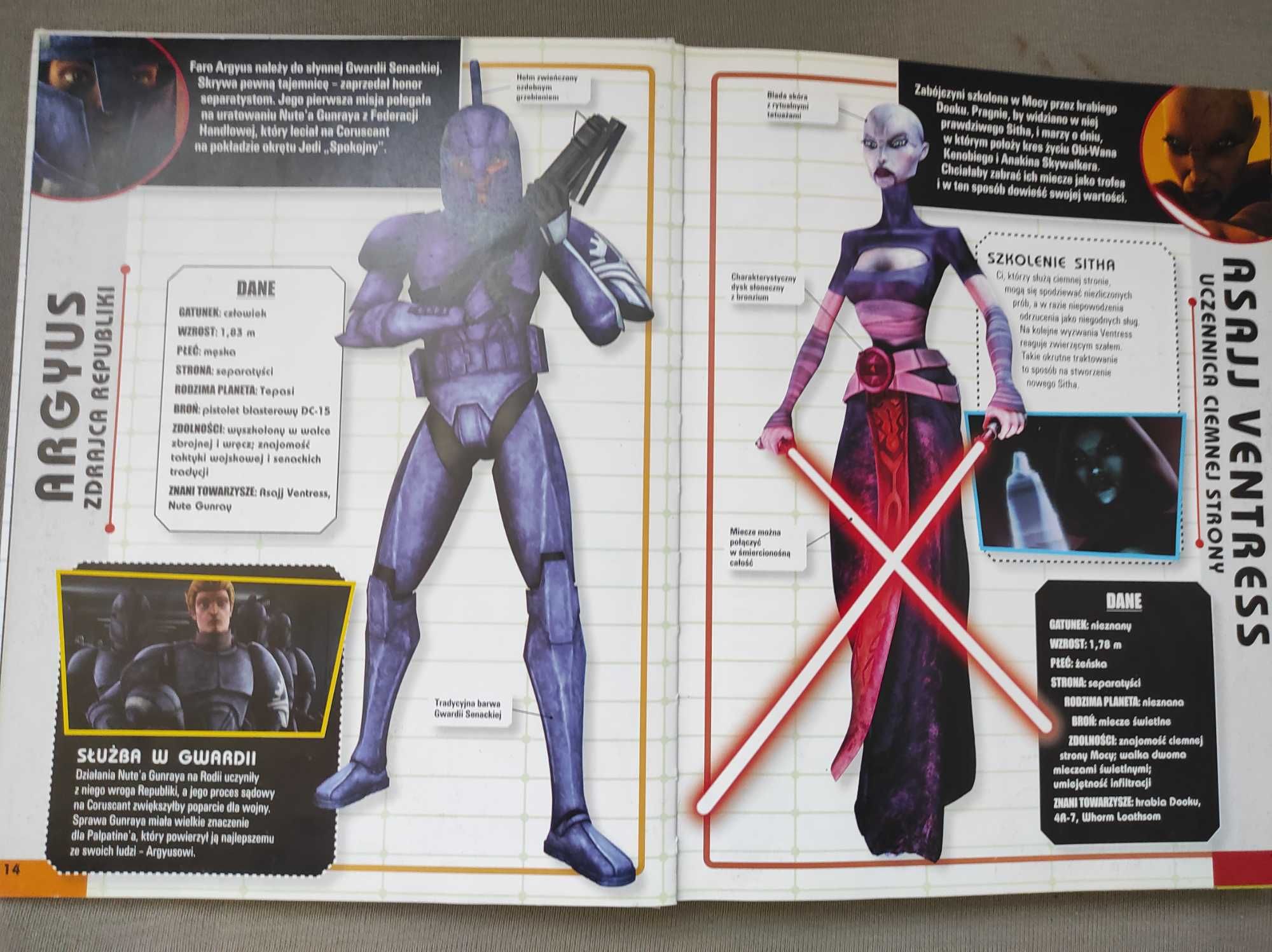 Star Wars The Clone Wars Encyklopedia postaci, piękna, barwna, tabele