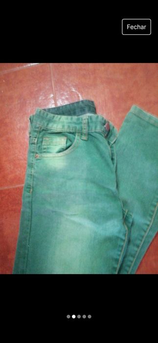 Calças de ganga verde, 11 /12 anos, Zara kids.