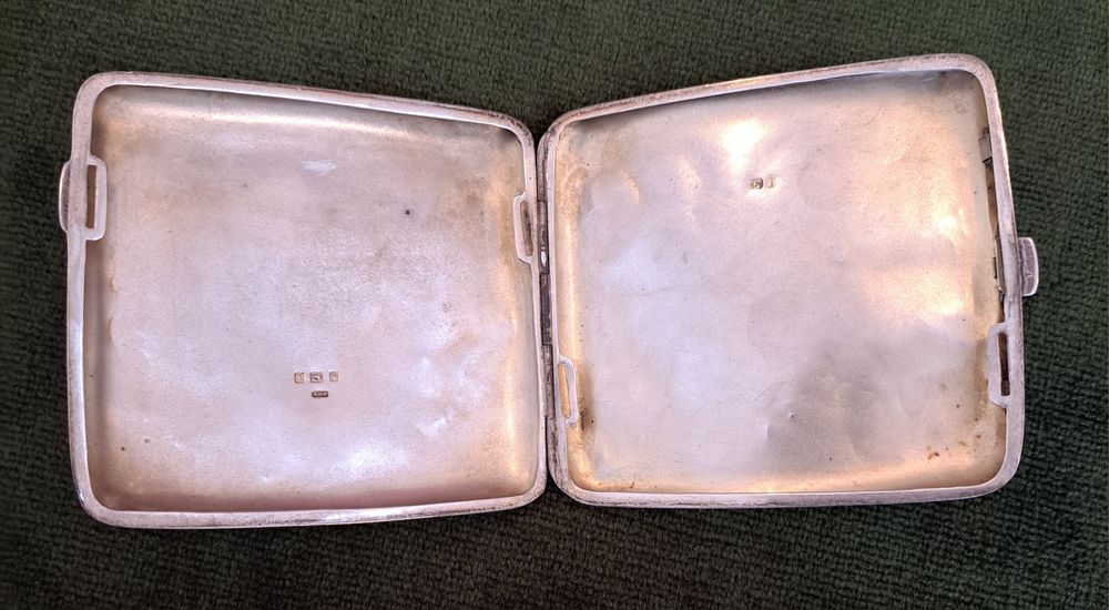 Cigarreira em prata inglesa antiga