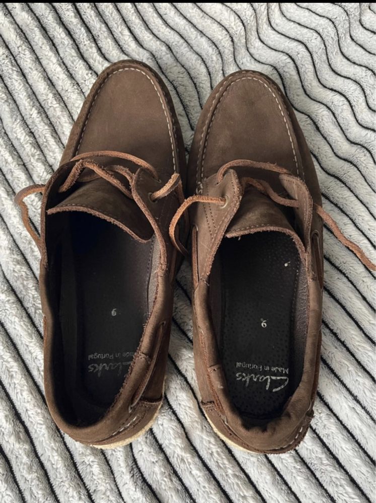 Clarks meskie skorzane buty mokasyny, espadryle, skóra zamszowa 9/42